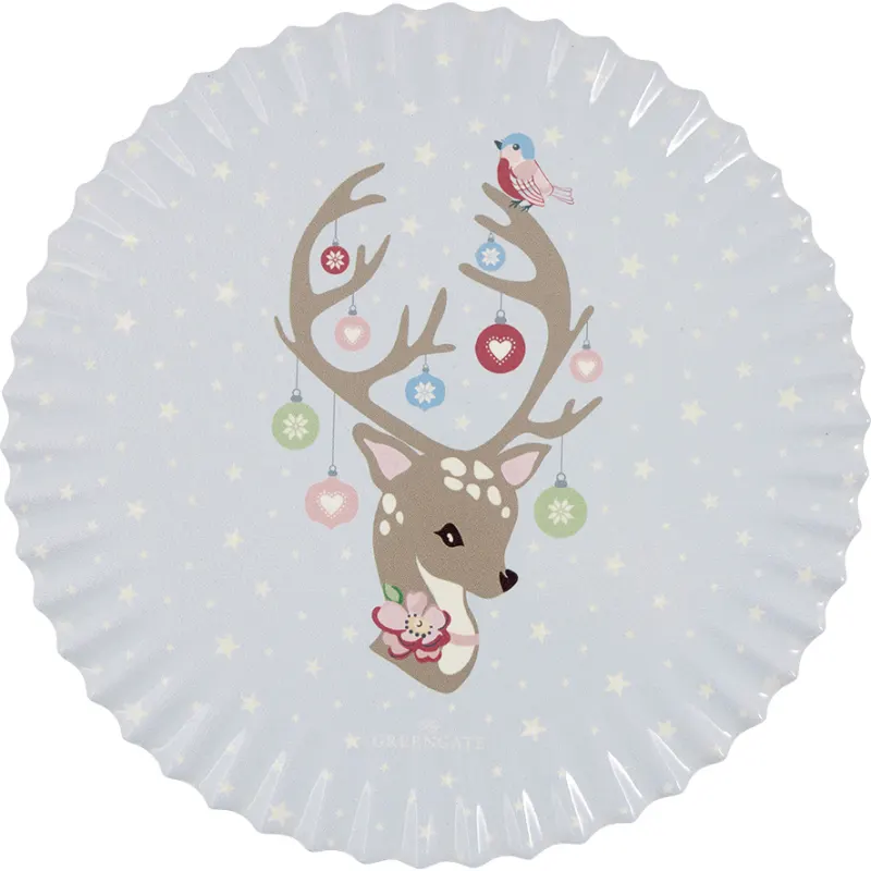 Coaster round Dina, Pale blue