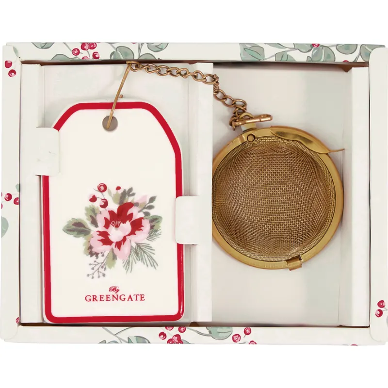 Tea infuser Charline, White w/chain