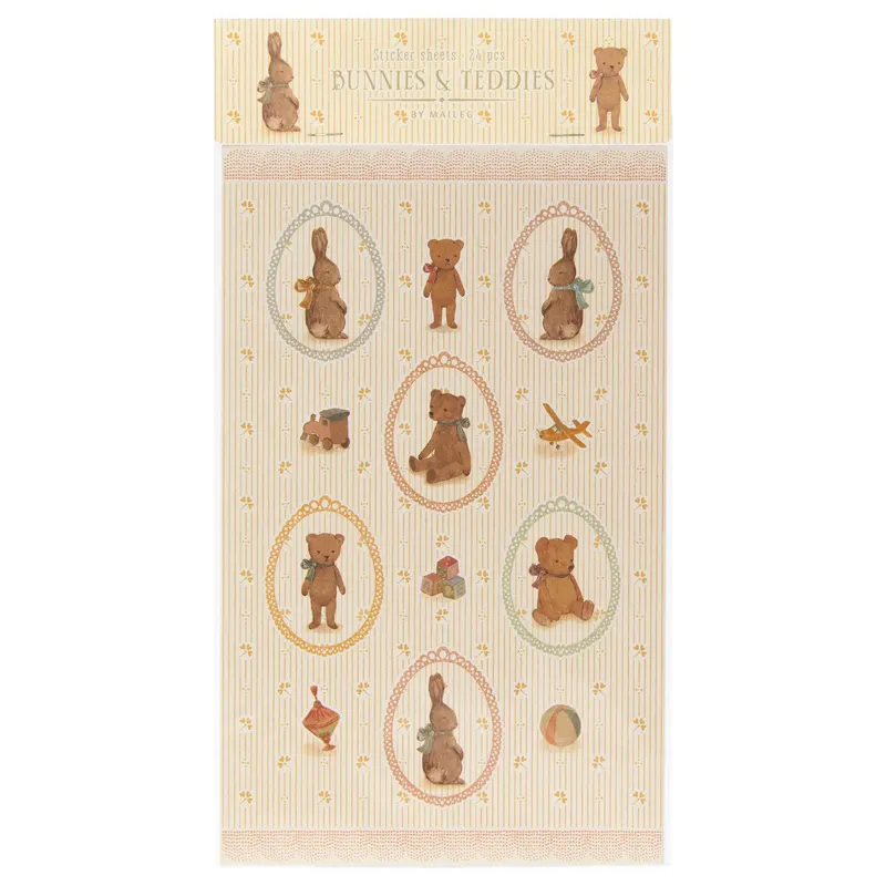 Sticker sheet, Bunnies and Teddies