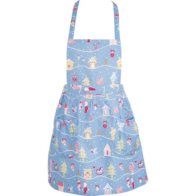 Förkläde till barn Laura christmas, Dusty blue