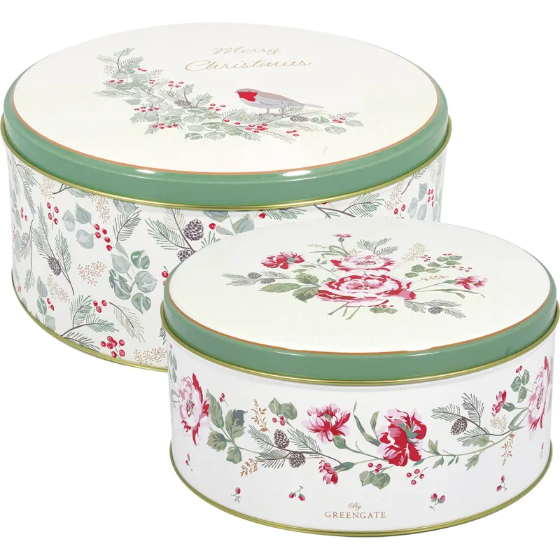 Set med 2 burkar Merle, White