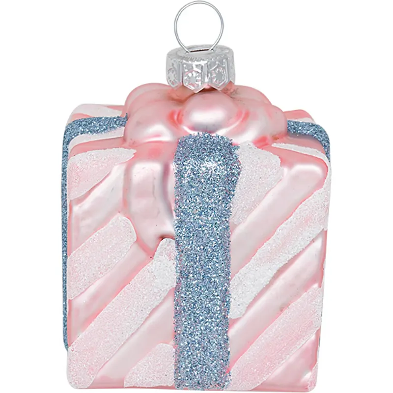 Ornament glass Gift, Pale pink