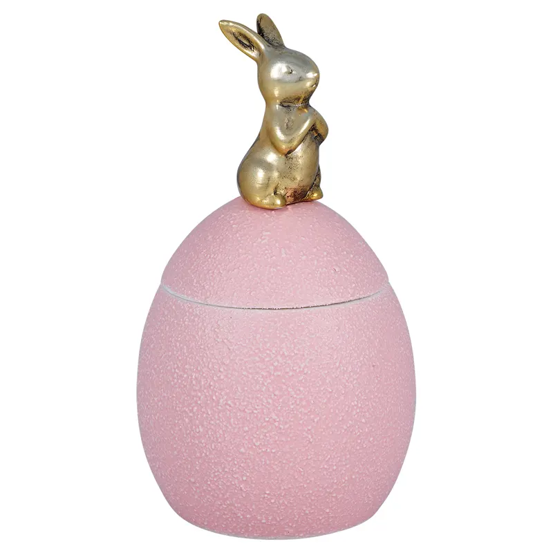 Egg with bunny lid, Pale pink medium