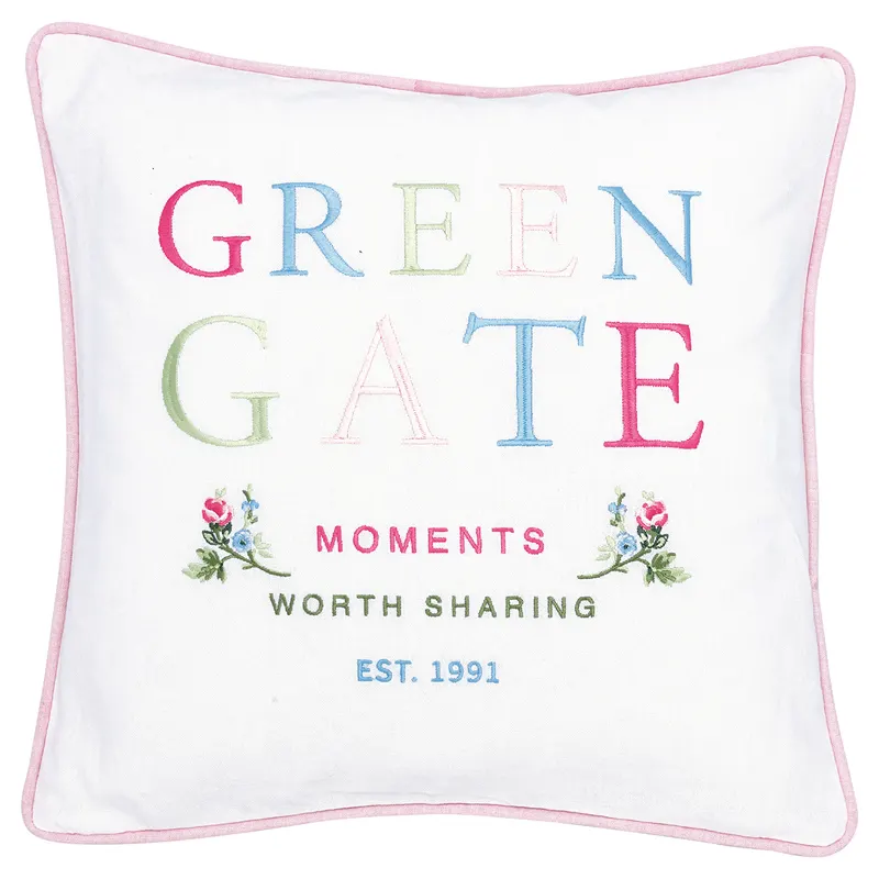 Kuddfodral Greengate moments, White w embroidery