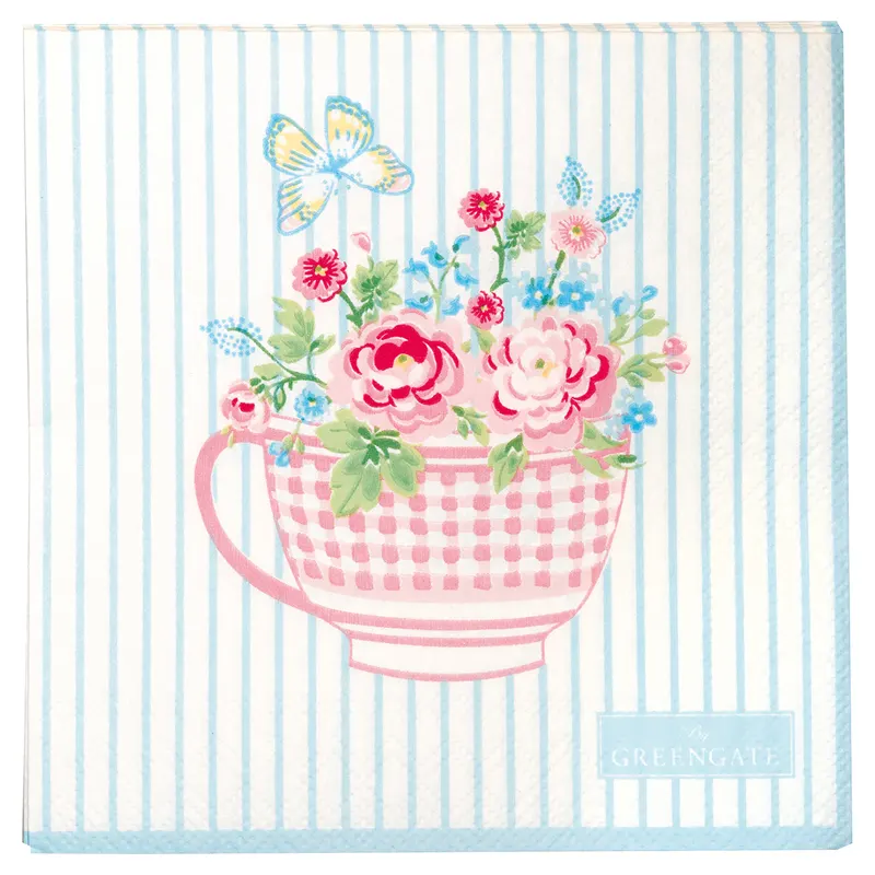 Servetter Alma flowers, White small