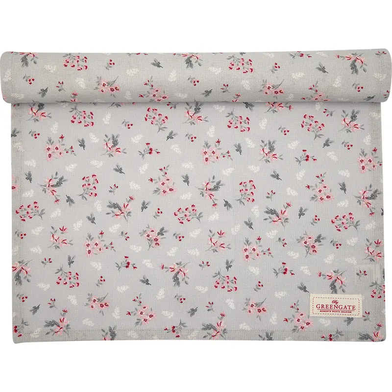 Table runner Emberly, Pale grey