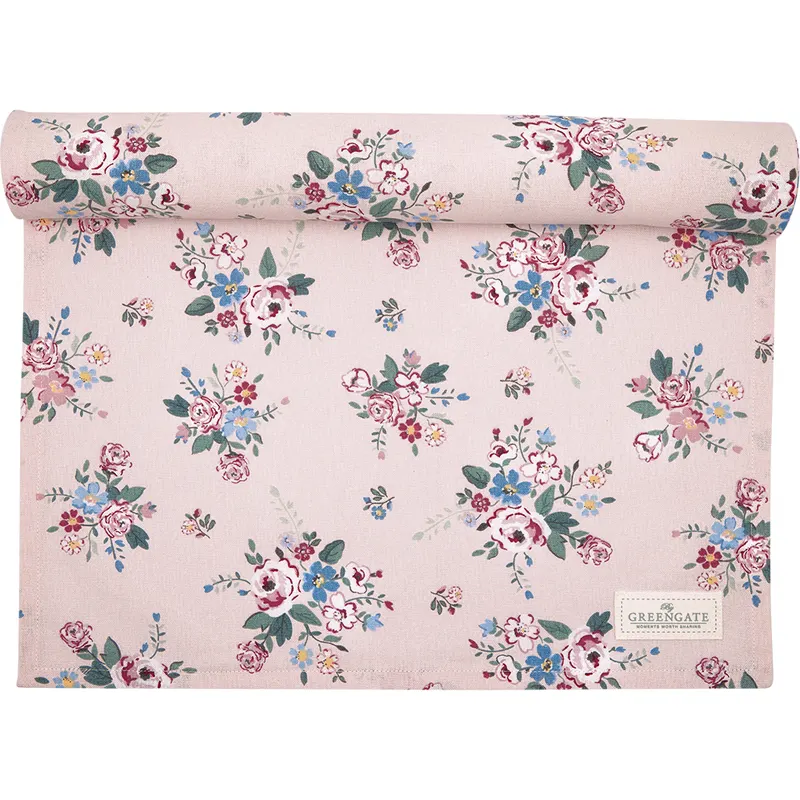 Table runner Inge-Marie, Pale pink