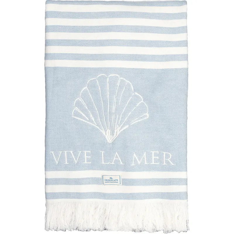 Bath towel Vive la mer, Pale blue