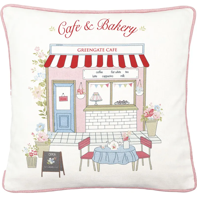 Kuddfodral Josefina cafe, White piece printed