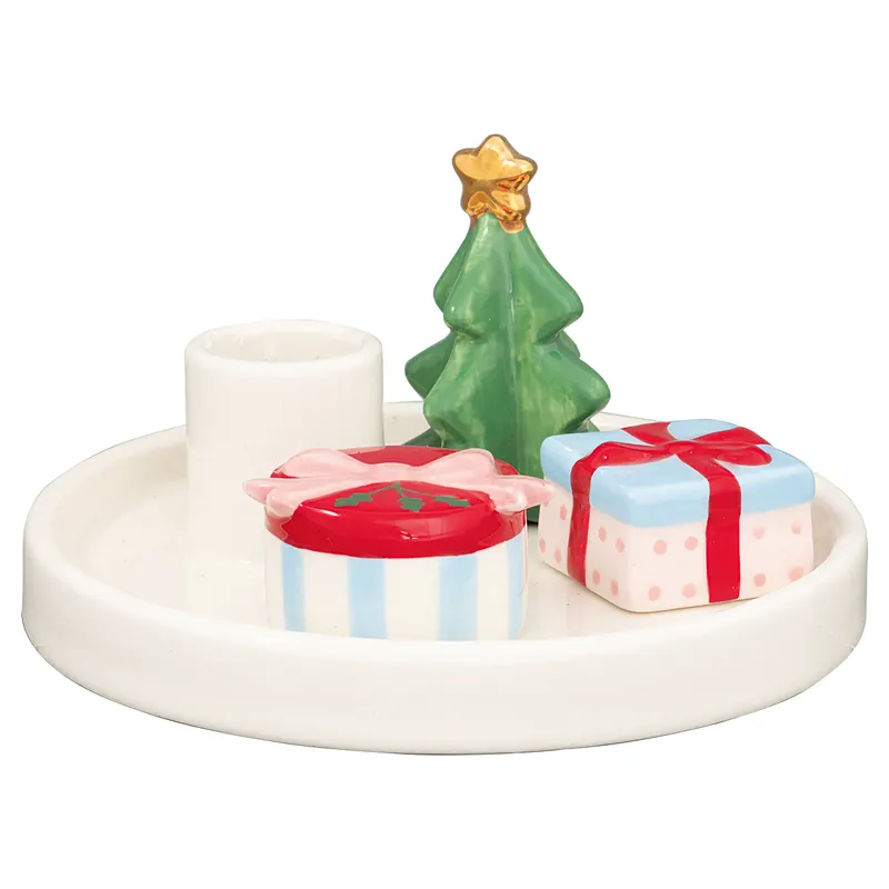 Candle holder round, White gift set