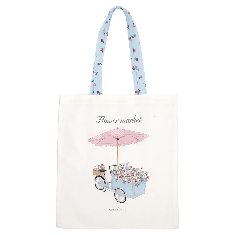 Bag cotton Portia flowers, White