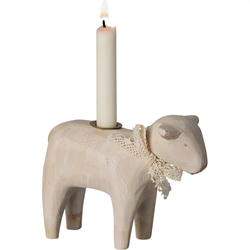 Candle holder, Lamb - Offwhite