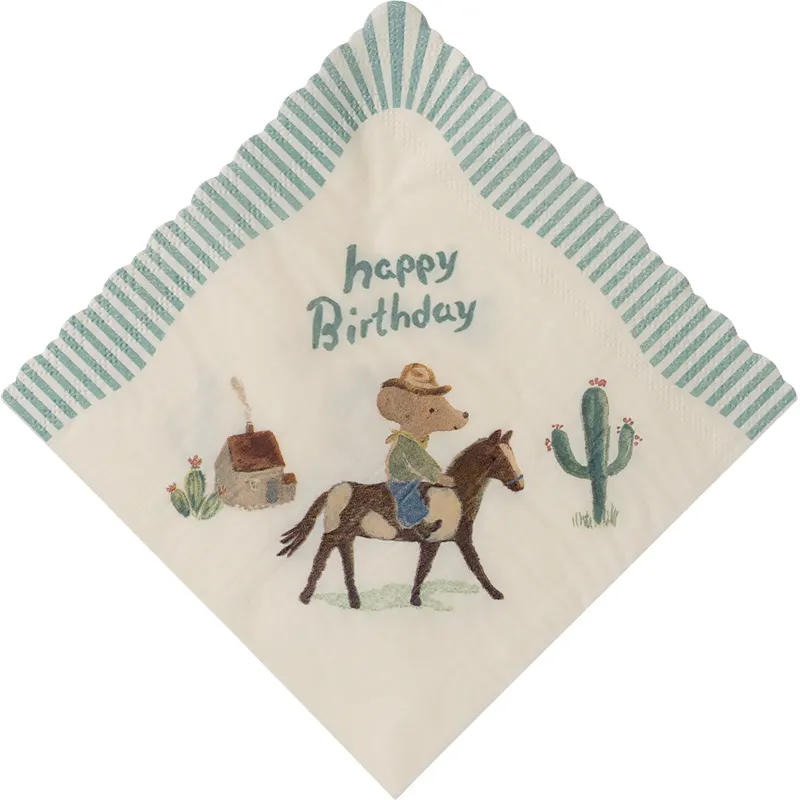 Napkin, Happy birthday - Cowboy