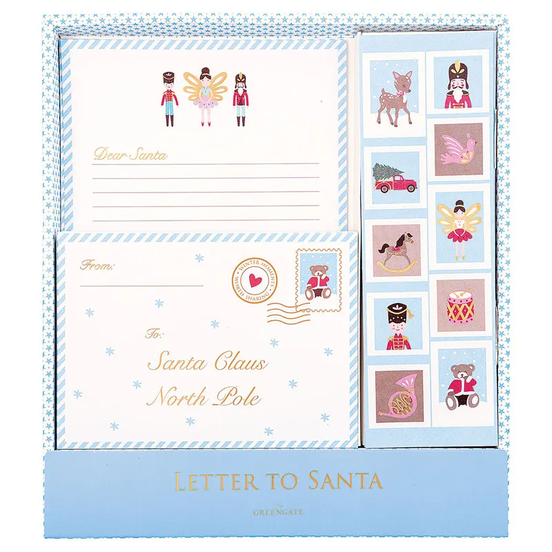 Letter writing set Xmas, White 12pcs