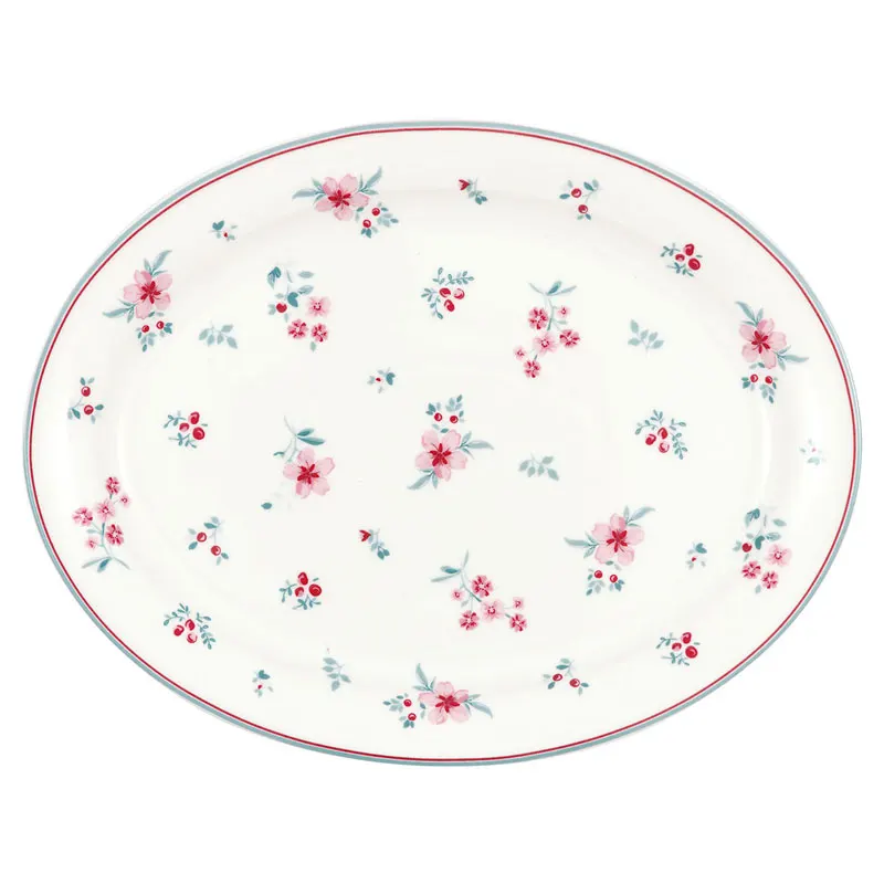 Ovalt serveringsfat Sila, White Medium
