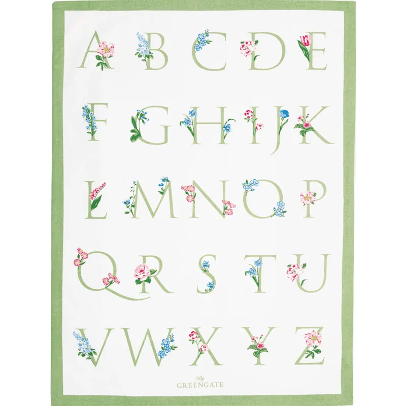 Kökshandduk Agnes letter, White piece printed