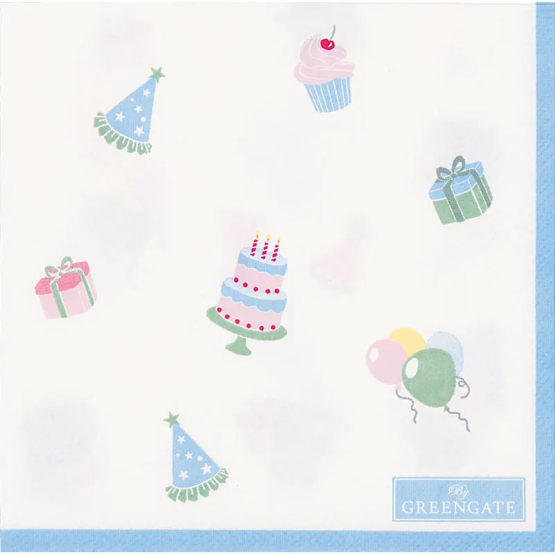 Servetter Birthday, White Small