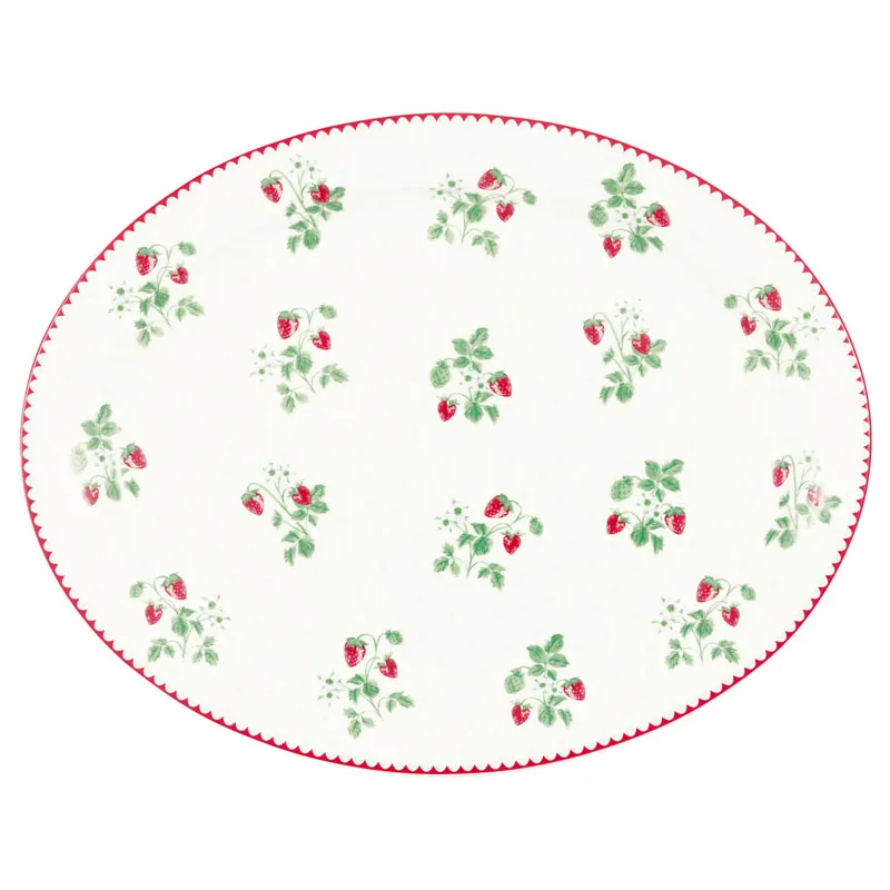 Ovalt serveringsfat Berry, White Medium