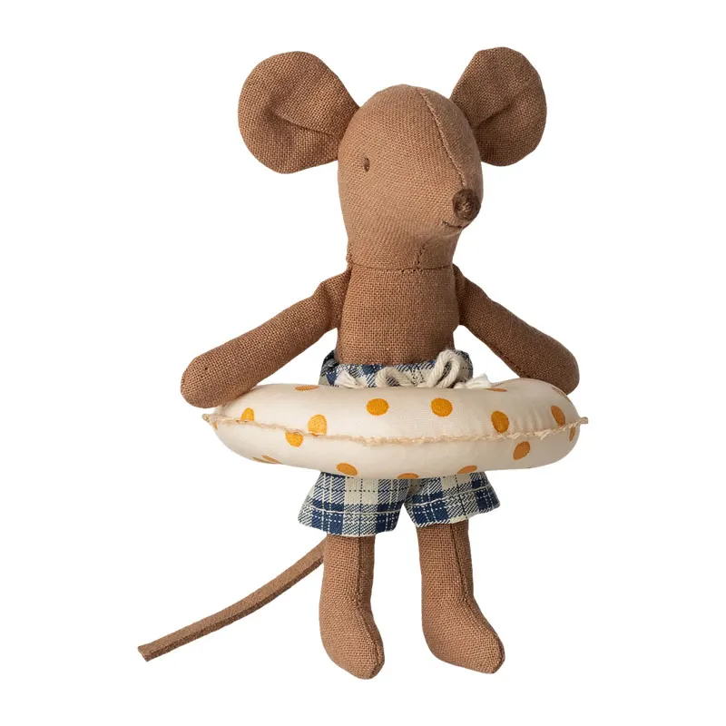 Beach mouse with float, Little brother - Yellow dots