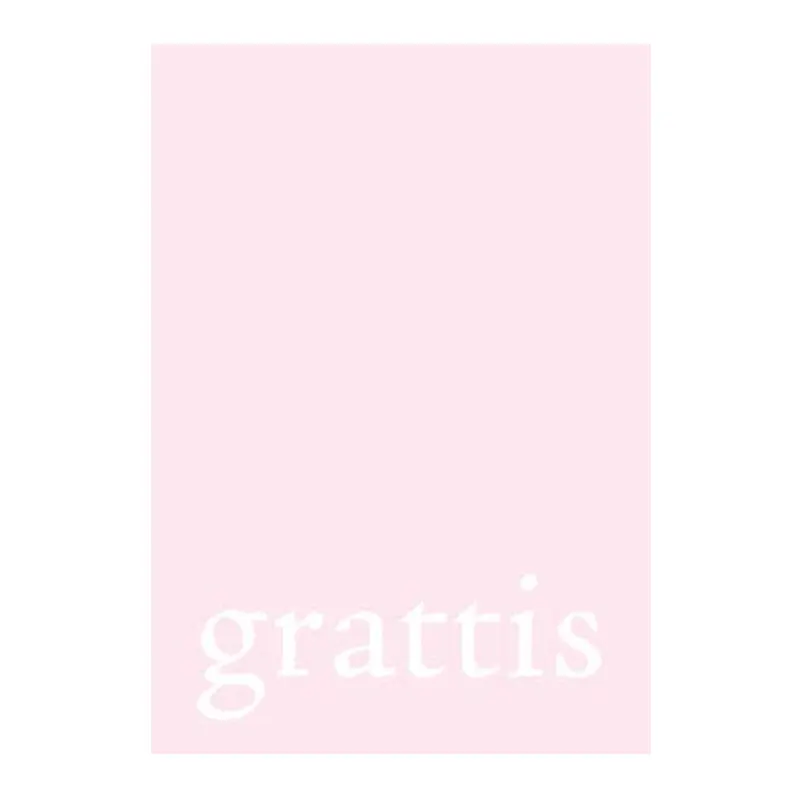Pyttekort, grattis på rosa